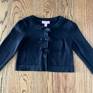 Lilly Pulitzer girls cropped black cardigan, size M (6-7) EUC!